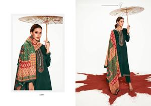 Pure Jam Satin con cuello exclusivo y bordado Damian trabajo con dupatta de impresión digital - Product Image 2