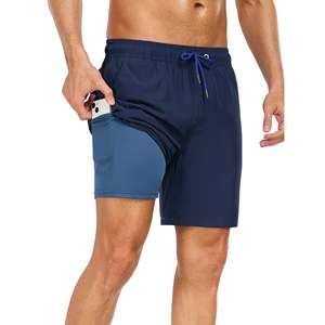 Shorts personnalisés pour hommes Sportswear Maillots de bain à séchage rapide Bermuda double couche 2 en 1 Maillots de bain Shorts pour hommes - Product Image 3