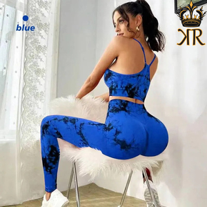 Tie Dye Yoga femmes survêtement Fitness Yoga ensembles vêtements de sport soutien-gorge d'entraînement + taille haute Leggings vêtements de sport sans couture costumes de sport - Product Image 6