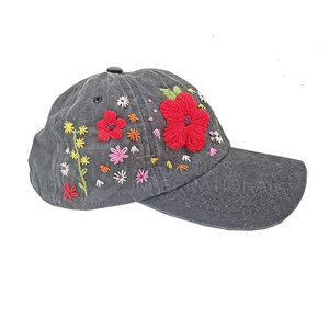 Quantité minimale de commande bas Chapeaux brodés Logo personnalisé Chapeaux brodés universels Chapeau brodé en coton uni avec logo personnalisé - Product Image 1