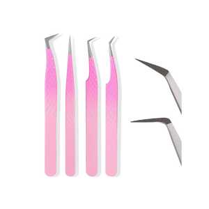 Pinzas para Extensión de Pestañas Postizas Profesionales Multifuncionales de Dos Tonos de Acero Inoxidable con Punta Precisa Herramientas para Extensión de Pestañas - Product Image 1