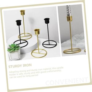Producto al por mayor, soporte de vela para decoración del hogar, candelabro simple de Metal galvanizado chapado en oro para decoración de bodas - Product Image 3