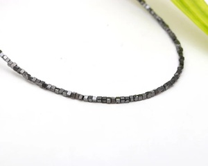 Collar de Cuentas de Diamantes Negros Chapado en Oro sobre Plata de Ley Vintage, Hecho a Mano, 100% Natural, Diamante Cúbico Facetado, Tercera Parte - Product Image 3