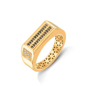 แหวนพลอยทรงวงรีชุบทอง 18K สำหรับผู้ชาย ดีไซน์รูปดวงตา - Product Image 4