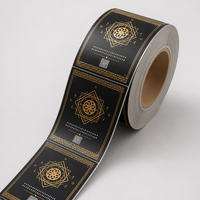 Étiquettes personnalisées en vinyle imperméable en rouleau, logo gaufré, autocollant d'emballage en feuille d'or, pour bouteilles, aliments, animaux, pizzas, impression CMYK