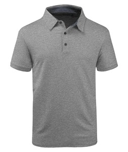 Polo informal de verano para hombre, Impresión de logotipo personalizado, tejido de poliéster y algodón, suministro al por mayor disponible - Product Image 1