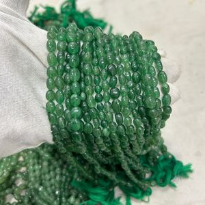 Natural <b>Green</b> Strawberry Quartz Gemstone <b>Beads</b>, 16 Inch, 7 Strand <b>Necklace</b>, Strawberry Quartz - Product Image 2