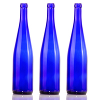 Bouteilles de vin bleu de 500ml conçues sur mesure de haute qualité avec bouchon en liège Options de taille en gros