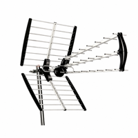 Antena HDTV DVB T2 Luar Ruangan Filter 5G Penerimaan Kuat Gain 15 dBi Baja Plastik Antena TV Freeview