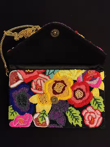 Buetiful Color Clutch Embroidery Seeds Beads <b>Sling</b> Hand Bag for Girl Woman Shoulder Hanging Wedding Favor Party Clutches Bags - Product Image 2