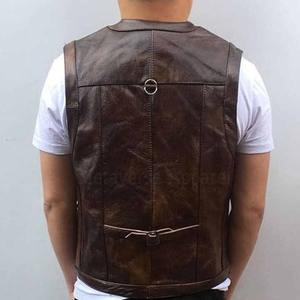 Gilet en cuir chaud d'hiver respirant pour hommes, vêtements d'extérieur décontractés en tissu de toile à bas quantité minimale de commande, prix raisonnable - Product Image 3