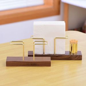 Elegante y moderno soporte de papel de Metal Base de madera Dispensador de palillos de dientes Accesorio multifuncional para uso en el hogar y la Oficina para promociones - Product Image 4