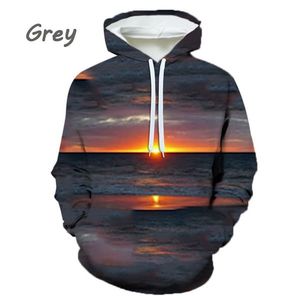 Pakistán nueva moda creativa puesta de sol 3D impreso Sudadera con capucha personalidad Color Cool hombres y mujeres calle Casual Hip-hop sudadera - Product Image 3