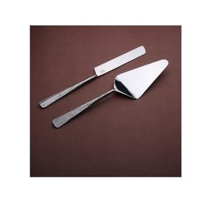 Unique handcrafted stainless steel <b>cake</b> <b>server</b> and knife set with intricate detailing perfect for stylish wedding receptions - Product Image 3