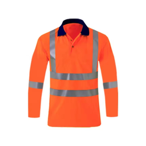 Hi Vis construcción amarillo azul Color manga larga Polo camisa ropa de trabajo reflectante seguridad Polo camiseta con cinta reflectante - Product Image 5