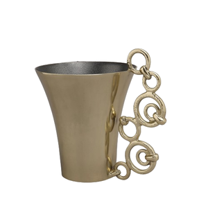 Luxury <b>Glass</b> Body <b>Flower</b> <b>Vases</b> With Leaf Design Metal Frame for Home Wedding Decor With Sizes of 9x9x12 Inches - Product Image 2