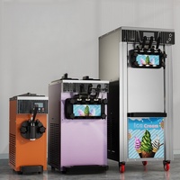 Machine à crème glacée molle de haute qualité en acier inoxydable à 3 saveurs avec double compresseur pour usage en restaurant