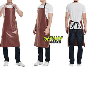 ผ้ากันเปื้อนกันน้ำสำหรับผู้ใหญ่ผ้ากันเปื้อนทำจากหนังแนววินเทจสไตล์ยุโรป - Product Image 1
