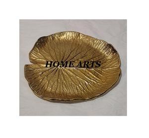 Assiette de service en forme de feuille ronde de la meilleure qualité en aluminium couleur argent plateau de dates de dessert pour les meilleures ventes - Product Image 5