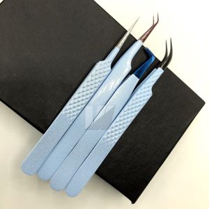 ที่หนีบขนตาสแตนเลสทนทานแบบญี่ปุ่นปลายแหลมสำหรับต่อขนตาเพิ่มวอลลุ่มสีฟ้า - Product Image 6