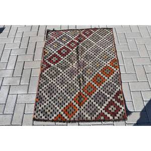 Traditional Brown Red Wool <b>Rug</b> 2.7 X 3.8ft Vintage Turkish Design Patchwork for Entryway 9x12 Rectangle New Latex <b>Bedside</b> <b>Rug</b> - Product Image 1