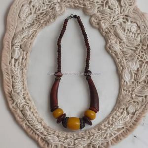 Collar de Resina de Estilo Vintage de Moda, Joyería de Resina, Modelo de Moda para Mujer, Pintado a Mano, Personalizable, Artesanía, Boda en la Montaña - Product Image 1