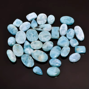 Vente en gros de pierres précieuses naturelles Larimar Opale Cabochon Formes variées Fortement recommandé pour les commandes de bijoux personnalisés Pierres précieuses bleues en vrac - Product Image 2