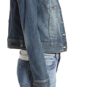 Chaqueta Vaquera Informal Lisa para Mujer, Chaqueta Vaquera de Manga Larga para Mujer con Tela Personalizable - Product Image 6