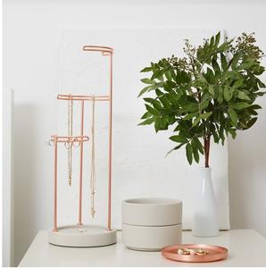 Functional Decorative Metal Jewelry Stand With Hooks For Necklace And Earring Organization - Product Image 1