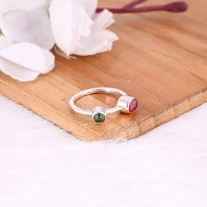 Anillo Clásico de Piedras Preciosas para Mujer, Anillo de Plata de Ley 925, Anillos de Turmalina para Fiestas, Compromisos, Regalo de Cumpleaños, Joyería Fina - Product Image 2