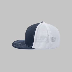Vente en gros Personnalisez votre propre logo Casquettes de baseball 5 panneaux Gorras à couronne haute Casquettes à bouton supérieur en daim noir à bord incurvé en PVC - Product Image 4