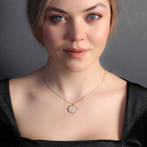 Delicate Medallion Eye Design <b>Necklace</b> Turkish Wholesale Handmade 925 Sterling Silver Jewelry - Product Image 6