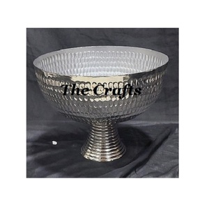 Metal Silver Color <b>Salad</b> <b>Serving</b> <b>Bowl</b> With Superior Quality Chocolates Dates <b>Bowl</b> For Wedding Event Use - Product Image 1