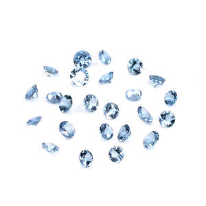 อะความารีนธรรมชาติทรงกลมขนาด 2 มม. 2.5 มม. สีฟ้าใส ผลิตในห้องปฏิบัติการ เกรด AAAAA ทรงเหลี่ยมเจียระไนแบบมรกต ทรงสามเหลี่ยม IGI - Product Image 1