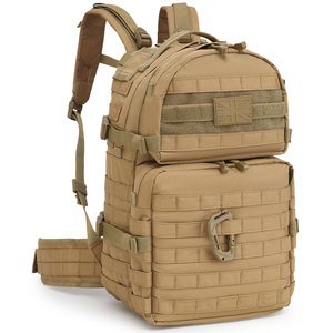กระเป๋าเป้สะพายหลังแบบมีช่องระบายอากาศ บุนวมอย่างดี ช่องหลักขนาดใหญ่ รุ่น Medium Molle Assault Pack ความจุ 40 ลิตร - ลายพราง Coyote แบบกำหนดเอง - Product Image 3