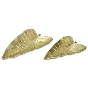 Cuenco DE SERVICIO DE Metal con forma de hoja hecho a mano de fábrica india, artículo decorativo para el hogar para Decoración de mesa de boda - Product Image 1
