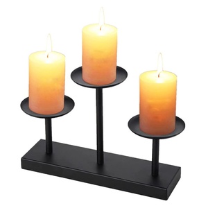 เชิงเทียนสำหรับตกแต่งโต๊ะวางเทียนแบบ3หัวสีดำดีไซน์ใหม่2025 - Product Image 1