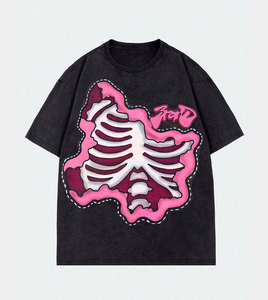 Camiseta de algodón de gran tamaño para hombre, camiseta de verano de manga corta de algodón de peso pesado con hombro caído para hombre - Product Image 1