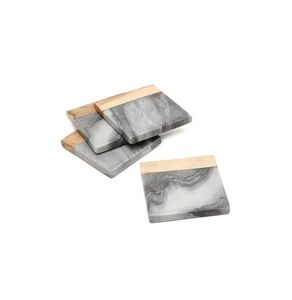 Posavasos antiguo de madera y resina, accesorios de cocina de diseño moderno, posavasos único de resina epoxi de madera - Product Image 2