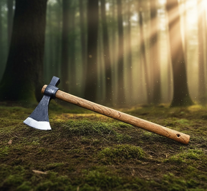 Ascia da Abbattimento Vichinga Multifunzionale per Uso Industriale Fai-da-Te, Manico in <span class=keywords><strong>Legno</strong></span> di Quercia Invertito, Lama in Acciaio Forgiato per Uso Esterno - Product Image 4