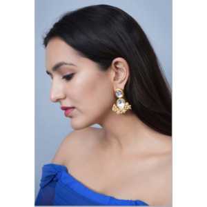 Boucles d'oreilles Kundan Stone Pearl - Product Image 2