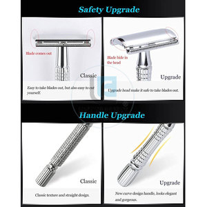 Rasoirs de sécurité professionnels de haute qualité en acier inoxydable pour hommes et femmes - Lame unique réutilisable et durable - Product Image 3