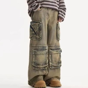 Pantalones Cargo informales ligeros para hombre de etiqueta privada-Color liso Multi bolsillos 100% algodón personalizable - Product Image 5