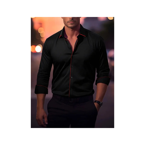 2025 chemise habillée en flanelle teinte en fil pour hommes avec impression de Logo personnalisé motif à carreaux manches longues sur mesure hommes t-shirts - Product Image 5
