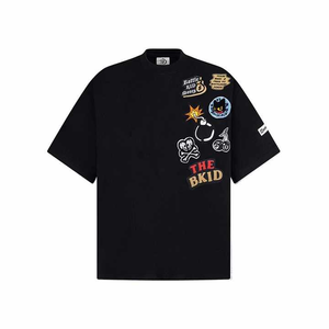 T-shirt à manches courtes en jersey de coton pur pour homme de qualité supérieure, coupe ample, motif à carreaux, couleur unie, décontracté, personnalisable - Product Image 4