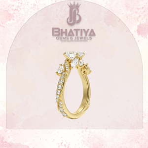 Oval Cut Lab Grown Diamond Twisted Pavé Ring 14K 18K Gold Engagement Fine Jewelry Wholesale Custom OEM Manufacturer - Product Image 2