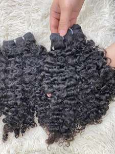 Vente en gros d'extensions de cheveux humains vierges vietnamiens Remy naturels non transformés 100% Machine à boucles birmane Double trame douce crépue - Product Image 6