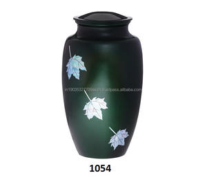 Urne funéraire en aluminium de style américain, écologique, personnalisable, avec incrustation de nacre, pour adulte, capacité de 200 pouces cubes, comprend - Product Image 1