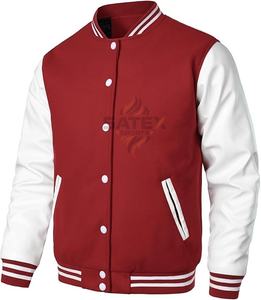 Blouson aviateur pour hommes personnalisé avec logo et design bleu clair brodé sur l'épaule tombante Letterman Baseball Varsity Vente en gros - Product Image 5
