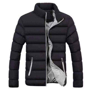 Veste matelassée légère à capuche pour homme, coupe-vent, chaude, pour l'hiver, fermeture éclair, isolée, logo personnalisé disponible, emballage en tambour - Product Image 4